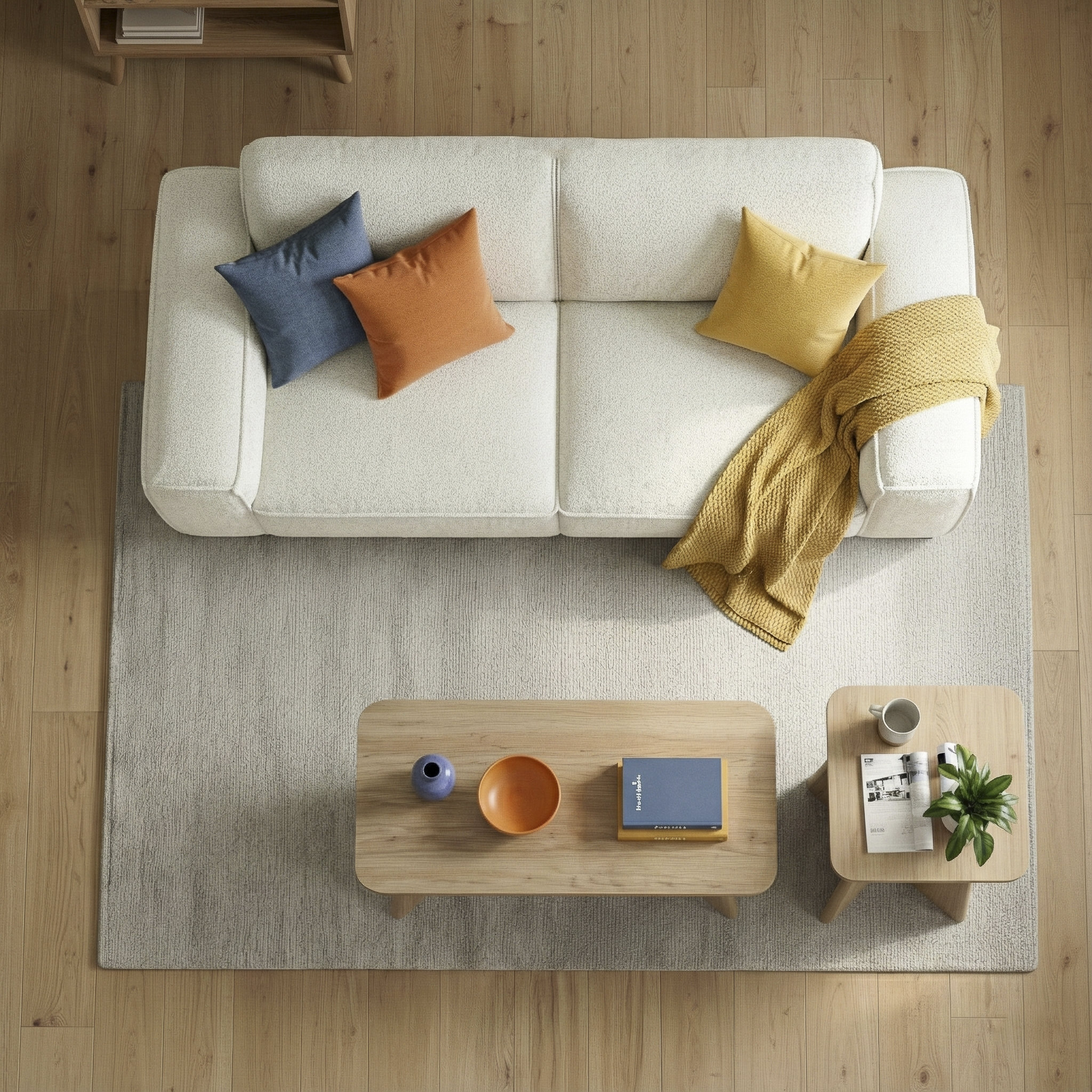 Corrigan Studio® Kokomo Modern Japandi Boucle Sofa with Wide